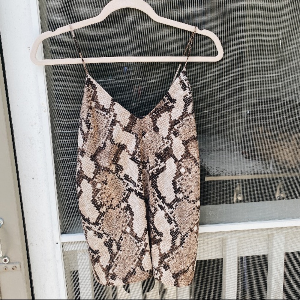 Snakeskin silk tank top